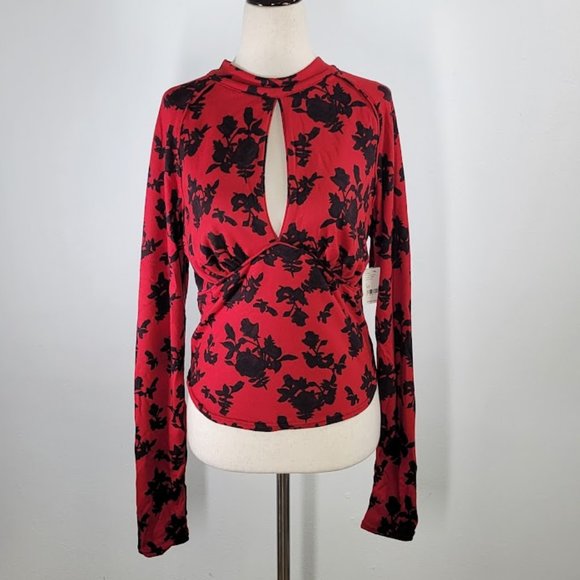 FREE PEOPLE dinner party keyhole top Sz M NEW - Picture 2 of 9